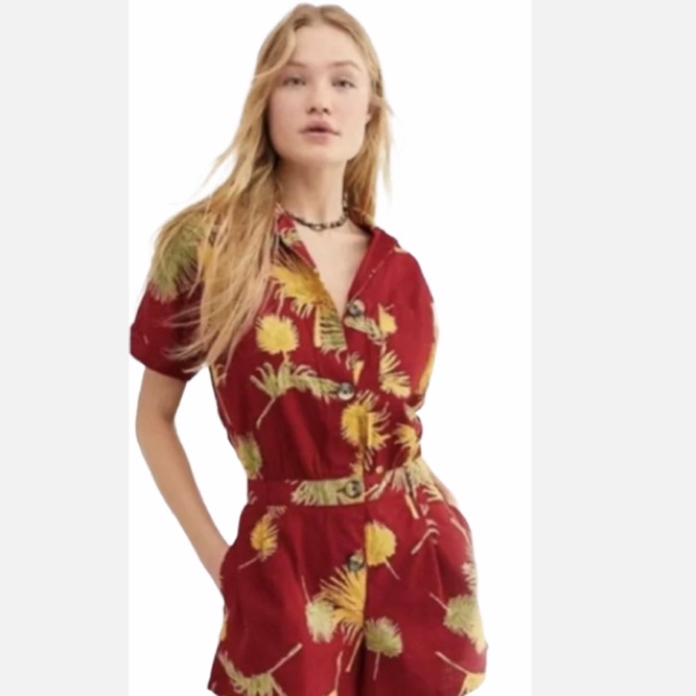 Free People Burgandy Romper.